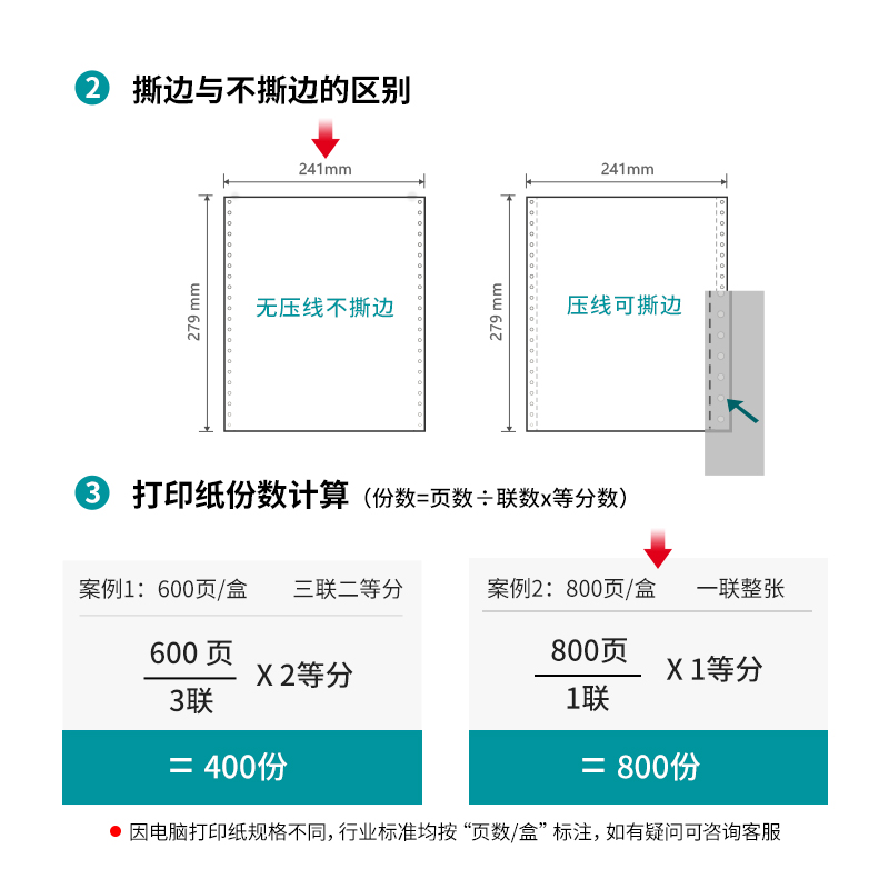 尊龙凯时木尚M241-1电脑打印纸(白色不撕边)(800页/盒)